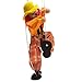 NOENNULL Fun Wooden Clown Marionette Pull String Puppet Interactive Toy for Family Men Women Pretend Puppetry Party (Orange)