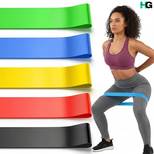 Image of Resistance Bands for Exercise Mini Loop Band for Gym Toning Exercise Resistance Bands Set Elastic Band Stretch Band for Workout Natural Latex Theraband Elastic, Multicolor