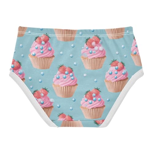 Wusikd Pink Strawberries Girls' Underwear Cotton Cupcakes Girls Briefs Soft Toddler Underwear 2T2
