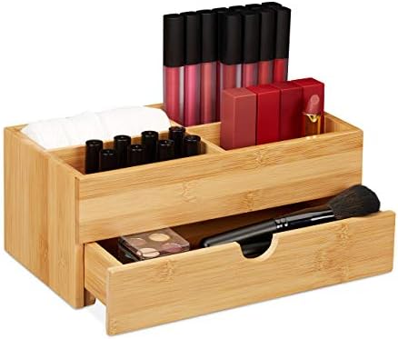 Relaxdays Organizador de maquillaje, Multi-usos, Cuatro compartim...