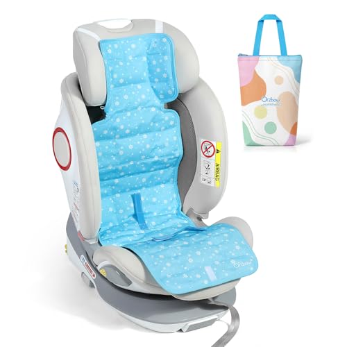Orzbow Car Seat Cooling Pad with Insulated Bag Carseat Cooler Pad for Babies Toddler Kids Infant Portable Baby Cooling Pad for Hot Summer to Keep Comfortable Blue
