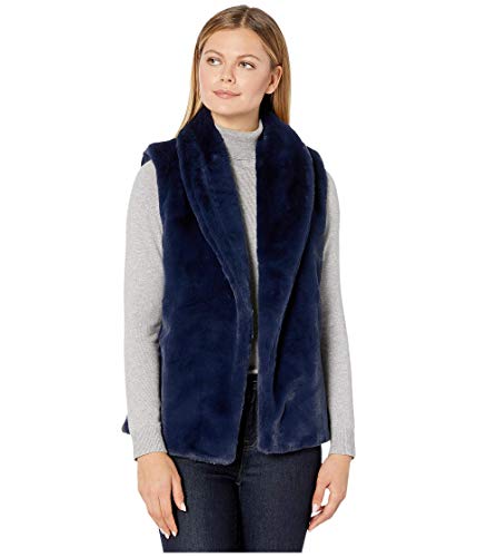 Echo New York Faux Fur Collar Vest Echo Navy SM/MD