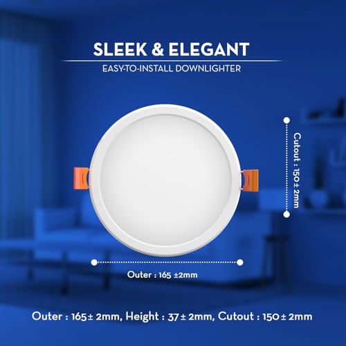Image of Crompton Star Lord | Recessed Ceiling Lights | 15W | Round | Cool White | for False Ceiling Installation | Cutout: 6 inch | for Home, Living Room, Office & Shops | Pack of 1