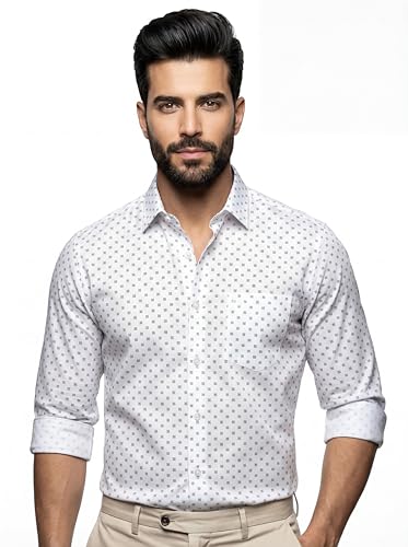 Image of Amazon Brand - INKAST Men's Printed Cotton Shirt | Full Sleeve | Regular Fit | Comfortable Formal Stylish Shirt for Men | Man Shirts for Professional Look
