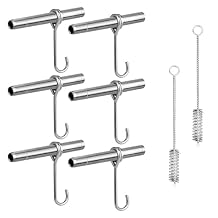 طقم التنصت على شراب القيقب من الفولاذ المقاوم للصدأ ، صنابير شجرة القيقب ، Spiles for Tapping Trees ، 6 Spiles and Hooks with 2 Spile Cleaning Brushes