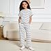 Voxikodex Size 11 12 Years Teen Girls Clothes 2 Piece Striped Short Sleeve T-Shirt Tops & Pants Stylish Kids Girls Spring Summer Clothing Set White(11-12Y)