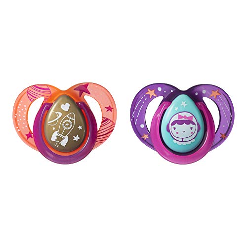image for Tommee Tippee Night Time Glow in The Dark Pacifiers, Symmetrical Desig