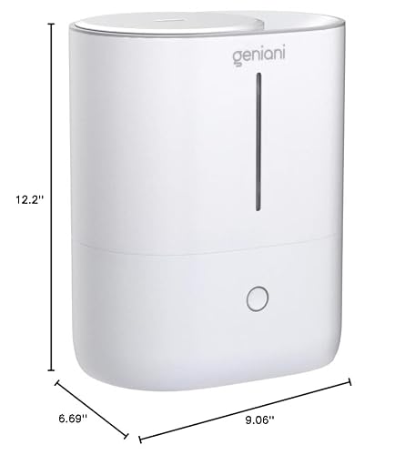 GENIANI Cool Mist Air Humidifiers for Bedroom, Plants, and Large Rooms - Quiet Humidifiers for Baby Room with Auto Shut Off & Night Light (3.9L, White) - Thumbnail 7