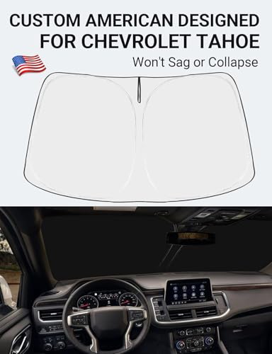 Image of Proadsy 2026 Upgrade Windshield Sun Shade Custom Fit 2021-2025 2026 Chevrolet Tahoe 4-Layer Foldable Front Sunshade Protector Sun Visor Blocks UV Rays Keep Car Cooler Accessories