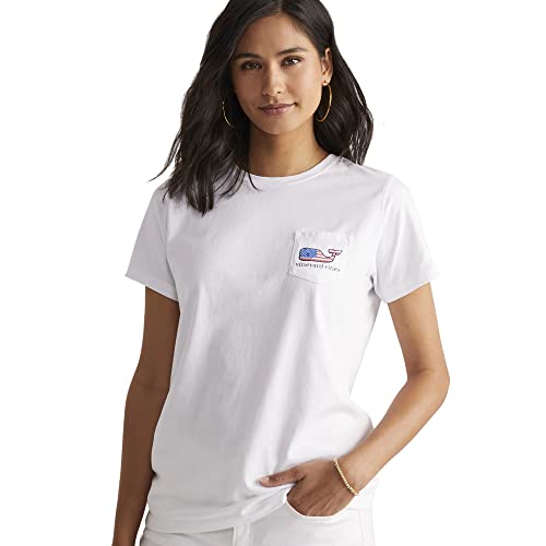 vineyard vines Women's Flag Whale Short-Sleeve Pocket T-Shirt2