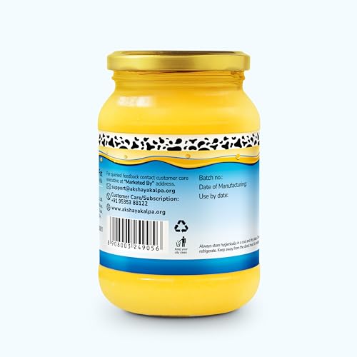 Akshayakalpa Organic Cow Ghee ? Pure organic ghee, traditionally-churned, chemical-free, granular ghee, nutritious by nature -490 gm