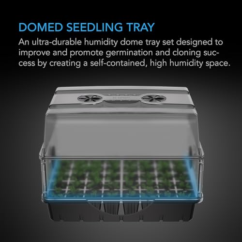 AC Infinity Humidity Dome, Heavy-Duty Germination Kit with 3 mm Thick Dome, Sturdy Drip Tray, 5x8 Cell Seedling Tray, and Vented Height Extension Panels, for Seed Starting, Propagation, Cloning Plants