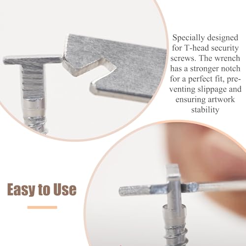 Image of 5PCS T Wrench T Security Picture Hanger Wrench T Screw Security Wrench for Picture Security Lock Picture Framing Supplies