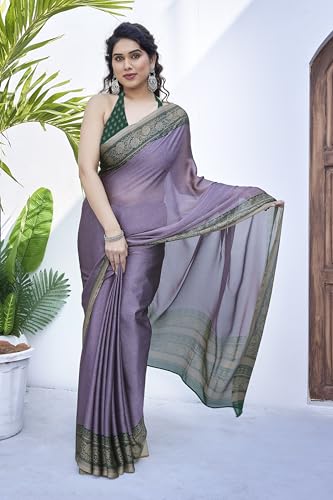 Image of MIRCHI FASHION Women Saree Ethnic Motif Print Chiffon | Breathable Lightweight Plain Weave Sari for Office and Daily Use (Available in 20 Designs)