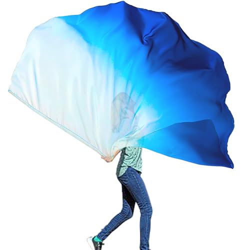 Wuchieal Porphetic Praise Dance Worship Flex Flag radius 55 x 74 semicircle Dance Ministry Streamer (6#WHITE-BLUE-BLUE)