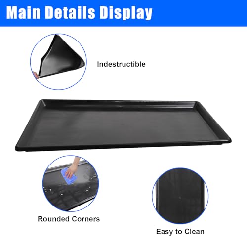 pexulys 3 Pack Extra Large Oil Drip Pan, 35.4 x 24 x 1.6 in Oil Change Drain Pan, Plastic Oil Drip Tray for Under Car, Oil Catch Pan Tray for Garage, Fridges, Washing Machines, Cat Litter Box Bottom