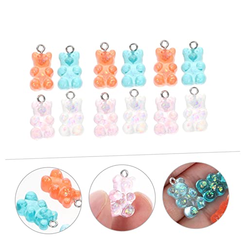 HAWILLOSCH 40 Pièces Ours Boucle D'Oreille Pendentif Boucles D'Oreilles Charmes D'Animaux Colliers Porte-Clés Pendentifs 3D Gommeux Charmes Gommeux Boucle D'Oreille Charmes Pendentif – vue 9