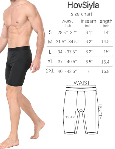 Hovsiyla US-LA-103507 6 Pack Compression Shorts Men Performance Sports Workout Athletic Running Underwear Shorts Spandex Black-M thumb #5