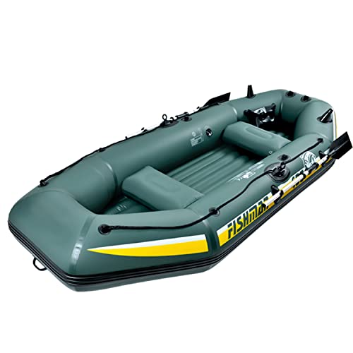 YUEWO Inflatable Boat, PVC Fishing Kayak 1/2 Person Inflatable Raft Boat Thicken with 2 Paddles for Fishing Lake Touring (2-Person)