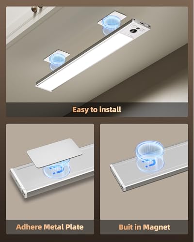 EZVALO 4 Pack Under Cabinet Lights 2400mAh Rechargeable Motion Sensor Light Indoor Wireles - image 8