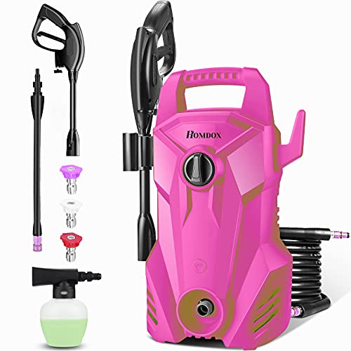 Pressure Washer 1400 PSI 1400W 1.59GPM Portable Electric Power Washer Soap Bottle with Detergent Spray with 3 Nozzles/19.7ft Hose Length