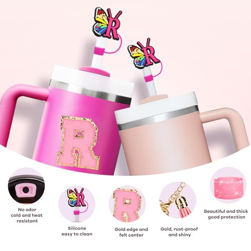 Image of Mity rain 6PCS Cup Accessories for Stanley Cup 30oz 40oz | Tumbler Initials Cute Decoration for Stanley Letter R