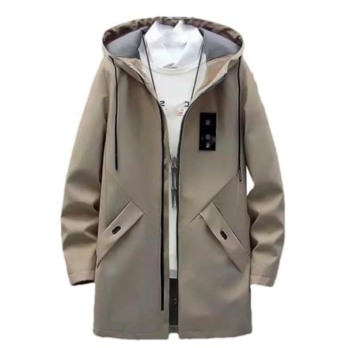 Veste longue pour homme couleur unie coupe décontractée veste chaude confortable