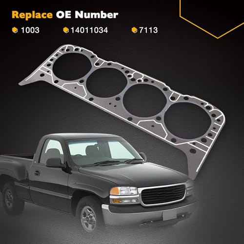 Image of 5.7 Cylinder Head Gasket, Compatible with Gen 1 Gen 2 SBC Engines 350 355 383 406, Replaces# 1003 14011034 7113