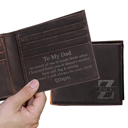 Custom Wallet for Dad – Personalized Leather Wallet for Father’s Day – Great Gifts for Men, Husband, Son from Daughter or Son2