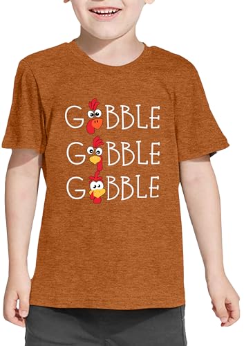 Thanksgiving Shirt Toddler Boys Girls Funny Turkey T-Shirt Kids Gobble Till You Wobble T-Shirt Thankful Grateful Tops3
