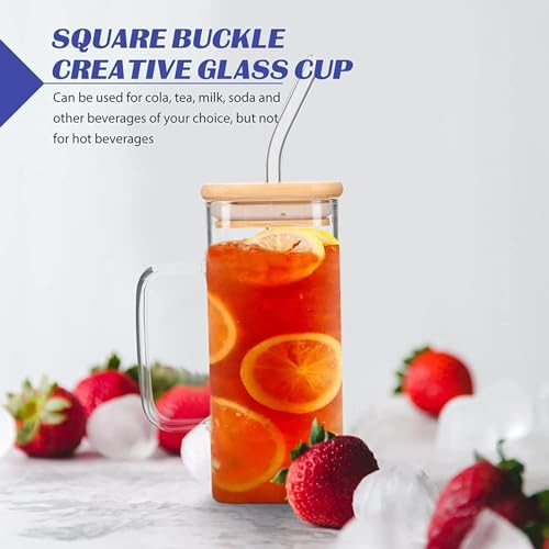 Image of Glass Tumbler with Straw | 300ml Water Sipper with Bamboo Lid | Reusable & Stylish Mug for Juice, Coffee, Milk, Travel & Office (Assorted Color)