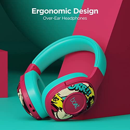 Image of boAt Rockerz 558 Bluetooth Wireless Over Ear Headphones with Mic Upto 20 Hours Playback, 50MM Drivers, Soft Padded Ear Cushions and Physical Noise Isolation(Maroon Maverick)