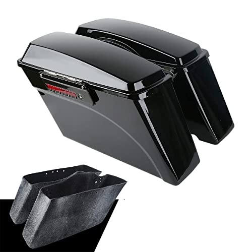 XMT-MOTO Hard Saddlebags Fit for Harley Davidson Touring models FLT FLHT FLHTCU FLHRC Road King Road Glide Street Glide Electra Glide Ultra-Classic 1993-2013 Vivid Black