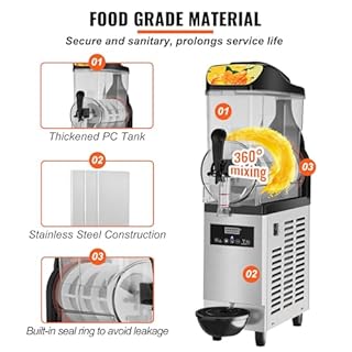 Uargd Commercial Slushy Machine, 12L / 3.2 Gal Single Tank, 24 Cups Capacity, 110V 550W Stainless Steel Frozen Drink Maker for Smoothies, Margaritas, and More – Ideal for Parties, Cafes, Bars