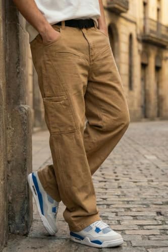 Image of Veirdo Men's Baggy Cargo Oversized Pants with Utility Pockets, Relaxed Loose Fit Street Style Trousers for Casual wear, Travel, (Size S to 2XL)
