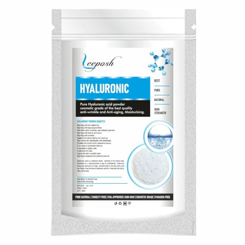 Leeposh Pure Hyaluronic Acid Powder - Ideal for DIY Skincare, Serums, Creams & Masks for Anti-Aging, Hydrating & Brightening (Hyaluronic) 20GM