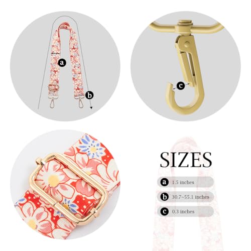 Image of TANOSII Wide Purse Strap Adjustable Replacement Shoulder Crossbody Strap Handbag Strap