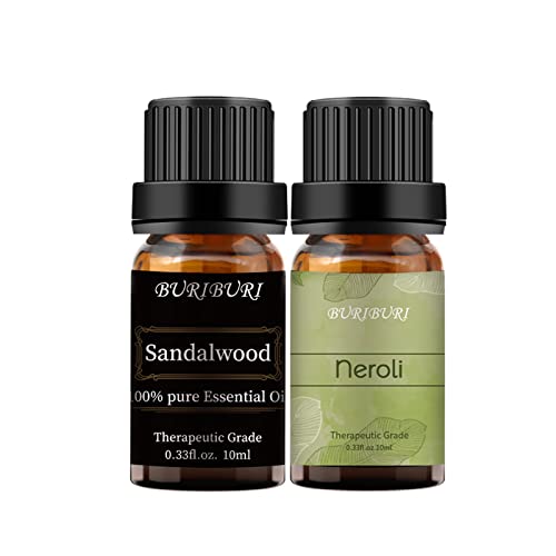 Sandalwood And Neroli Essential Oils, 100% Pure, Undiluted, Natural, Organic Aromatherapy Essential Oil Gift Set, 10Mlx2 #TOP9