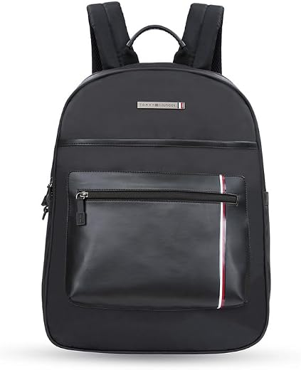 Tommy Hilfiger Legrange Unisex 16 Inch Laptop Backpack - Black | Branding At Front Pannel | Water Resistant | 2 Compartmen...