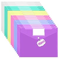 18pcs Dokumententasche A4, Dokumentenmappe A4 zum Abheften, 6 Stück Dokumentenmappe in 6 Farben,Dokumente Ordnen für Schule, Büro Zuhause