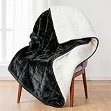 Alomidds Weighted Blanket Queen Size 15lbs 60x80 inches,Soft Plush Fleece Throw Weighted Blankets with Cozy Warm Sherpa,Ultra Fuzzy Heavy Blanket Microfiberfor Sofa Bed, Dark Grey