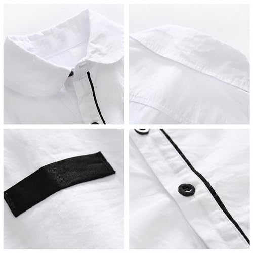 Image of Nwada Boys Suit Toddler Dress Clothes Shirt with Bow Tie, Dress Pants Sets Kids Gentleman Outfit suits