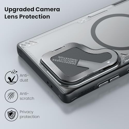 Image of Nillkin Magnetic for Galaxy 24 Ultra Case Clear, Compatible with Magsafe, Never Yellow & Biodegradable Material, Translucent Case with Invisible Kickstand & Camera Cover for Galaxy 24 Ultra, Black