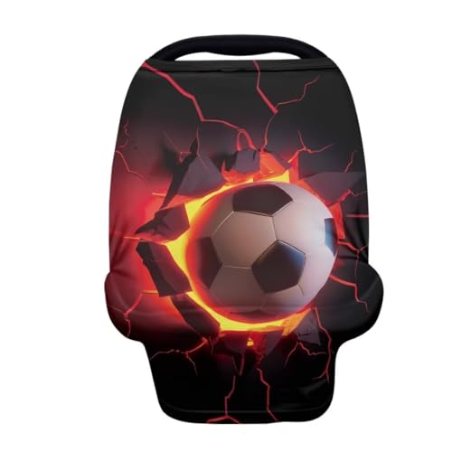 Image of Coldinair Cool Soccer 4 in 1 Multipurpose Nursing Cover,Car Seat Canopy for Babies Boys Girls,Soft Stretchy Baby Car Seat Cover,Lightweight and Comfortable