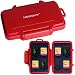 SD Card Holder, Honsky Waterproof Memory Card Holder Case for SD Cards, Micro SD Cards, SDHC SDXC, Red