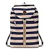 Zaino INVICTA - MINISAC HERITAGE, Bicolore Blu/Beige - Richiudibile e Tascabile - Viaggio & Tempo Libero - Zainetto Uomo Donna a Righe - ICONA - PACKABLE