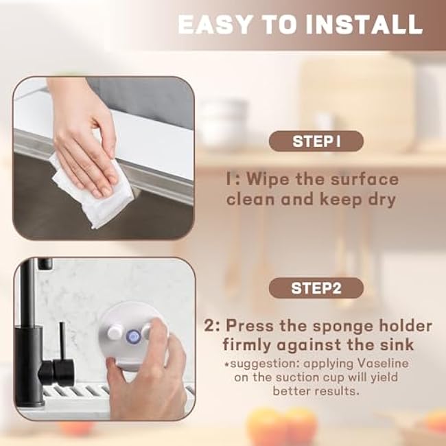 Sponge Holder For Scrub Daddy Mommy Sponge, Bathroom Kitchen Sink Caddy Sponge Holder with Suction Cup, Dishwasher Safe Sponge Storage (Sponges Not Included), White, 1-Pack