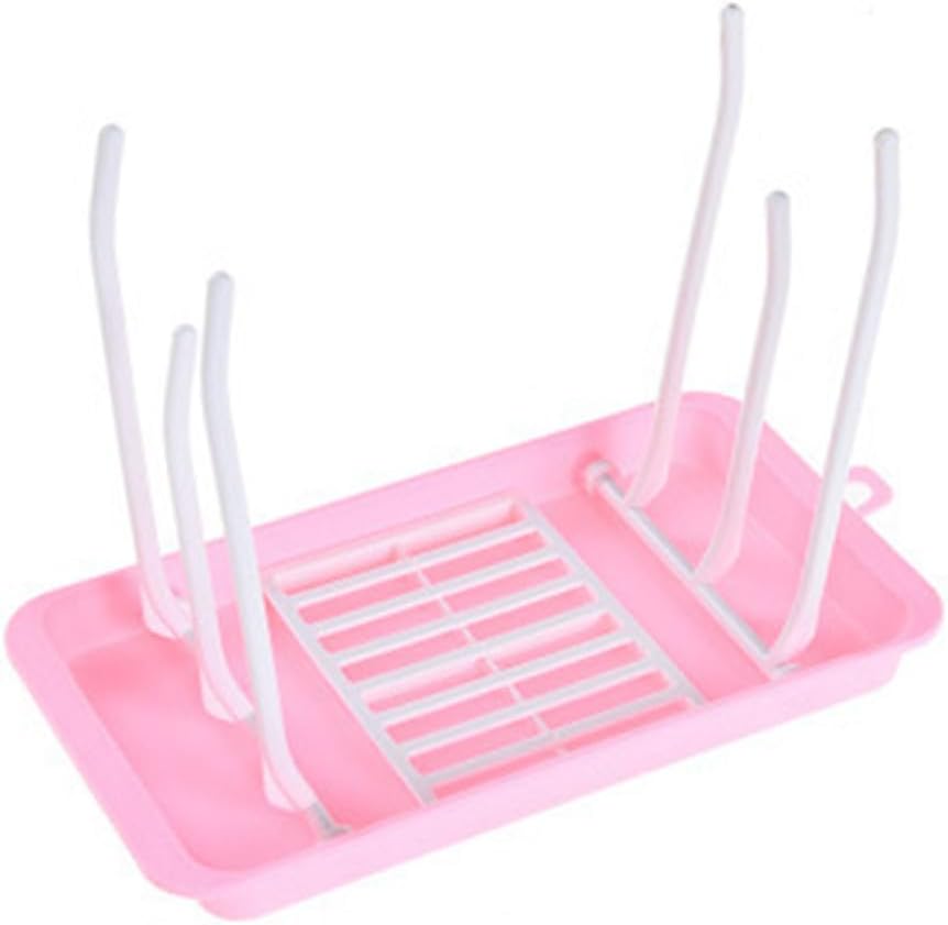 TIDTALEO 2pcs Bottle Drying Rack Compact Foldable Bottle Dryer with Drain Tray for Pacifiers Cups Safe Material Space-Saving Kitchen Organizer for Feeding Accessories Random Color