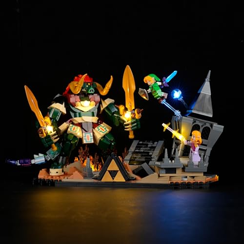 YEABRICKS Lampe LED pour Lego-77093 La légende de Zelda Ocarina of Time – Modèle de blocs de construction de la bataille finale (kit de construction non...