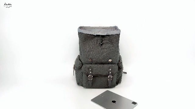 Zaino Unisex KAUKKO In Tela Vintage - 20L, Scomparto Per Laptop 14", Adatto Per Escursionismo E Lavoro - Colore Cachi